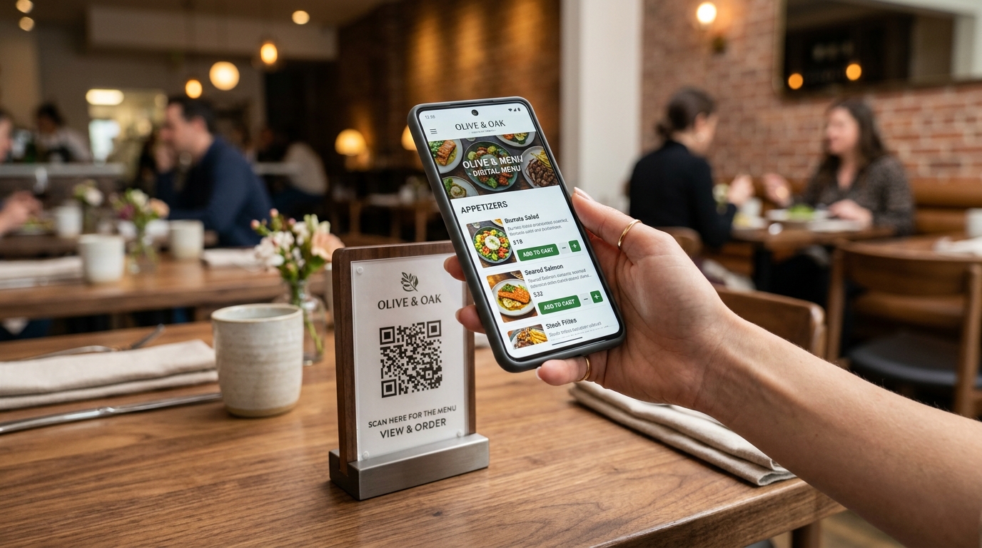 Scan, Order, Pay — Zero Hardware
